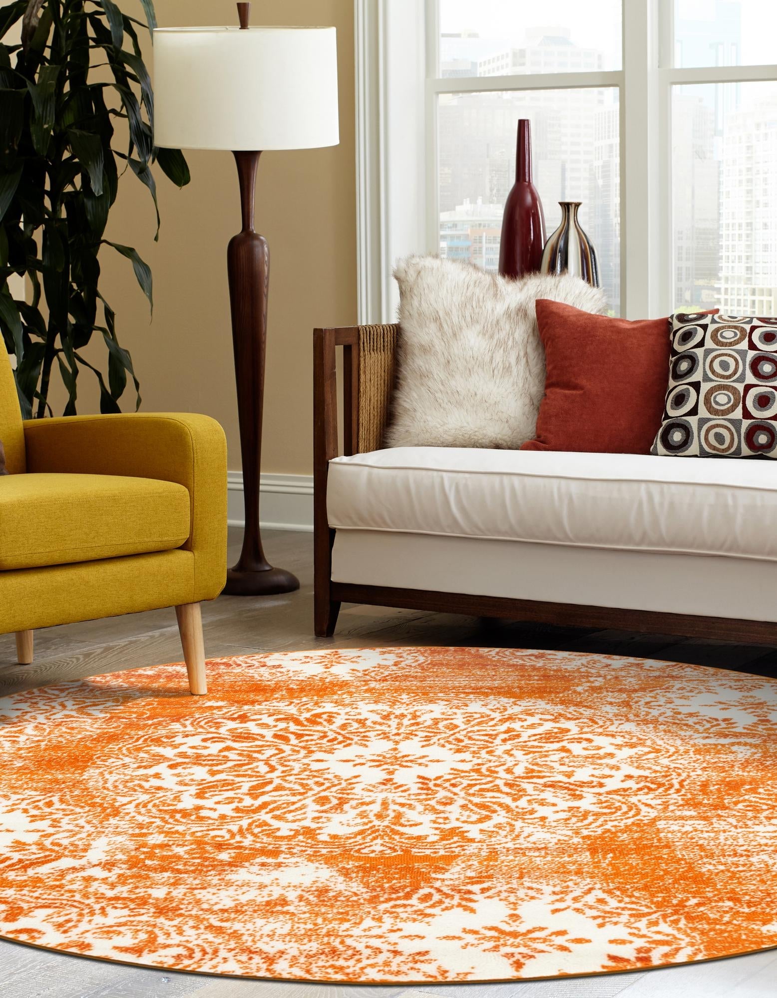 Riviera Elegance Collection Area Rug -  Monaco (Orange)