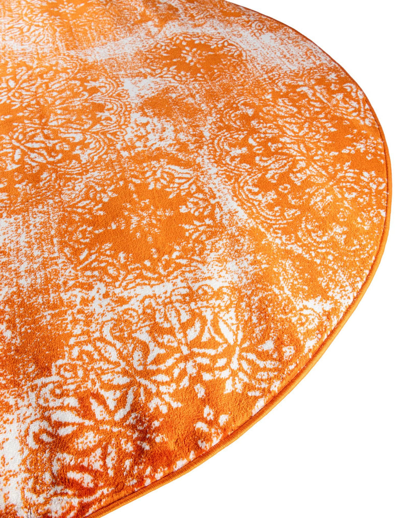 Riviera Elegance Collection Area Rug -  Monaco (Orange) Round Orange  lifestyle 33