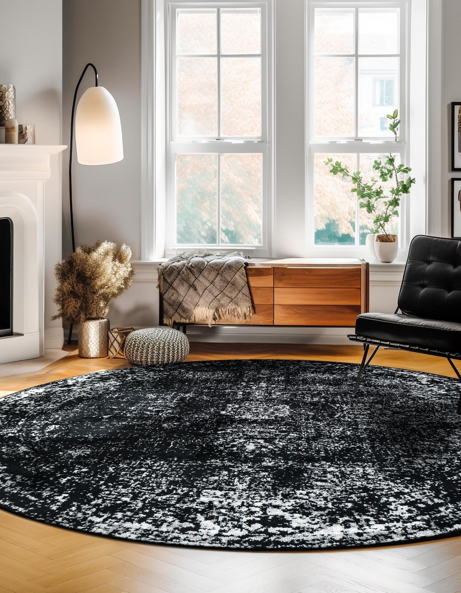 Riviera Elegance Collection Area Rug - Antibes (Black)