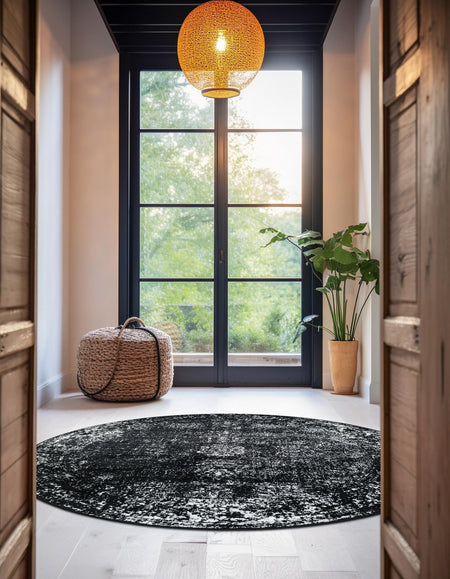 Riviera Elegance Collection Area Rug - Antibes (Black)