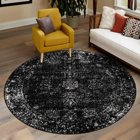 Riviera Elegance Collection Area Rug - Antibes (Black)