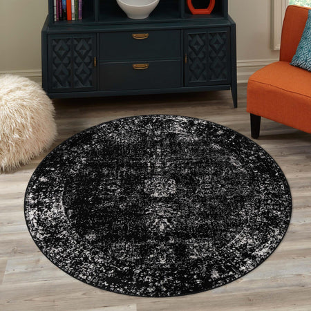 Riviera Elegance Collection Area Rug - Antibes (Black)