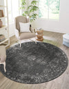 Riviera Elegance Collection Area Rug - Antibes (Dark Gray) Round Dark Gray  lifestyle 3