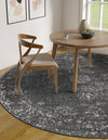 Riviera Elegance Collection Area Rug - Antibes (Dark Gray) Round Dark Gray  lifestyle 15