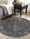 Riviera Elegance Collection Area Rug - Antibes (Dark Gray) Round Dark Gray  lifestyle 20