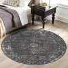 Riviera Elegance Collection Area Rug - Antibes (Dark Gray) Round Dark Gray  lifestyle 52