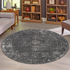 Riviera Elegance Collection Area Rug - Antibes (Dark Gray) Round Dark Gray  lifestyle 53