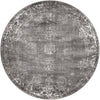 Riviera Elegance Collection Area Rug - Antibes (Dark Gray) Round Dark Gray Main