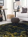 Riviera Elegance Collection Area Rug - Antibes (Navy Blue) Round Navy Blue  lifestyle 3