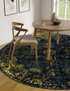 Riviera Elegance Collection Area Rug - Antibes (Navy Blue) Round Navy Blue  lifestyle 8