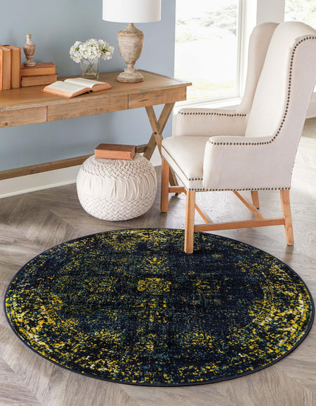 Riviera Elegance Collection Area Rug - Antibes (Navy Blue)