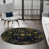 Riviera Elegance Collection Area Rug - Antibes (Navy Blue) Round Navy Blue  lifestyle 22