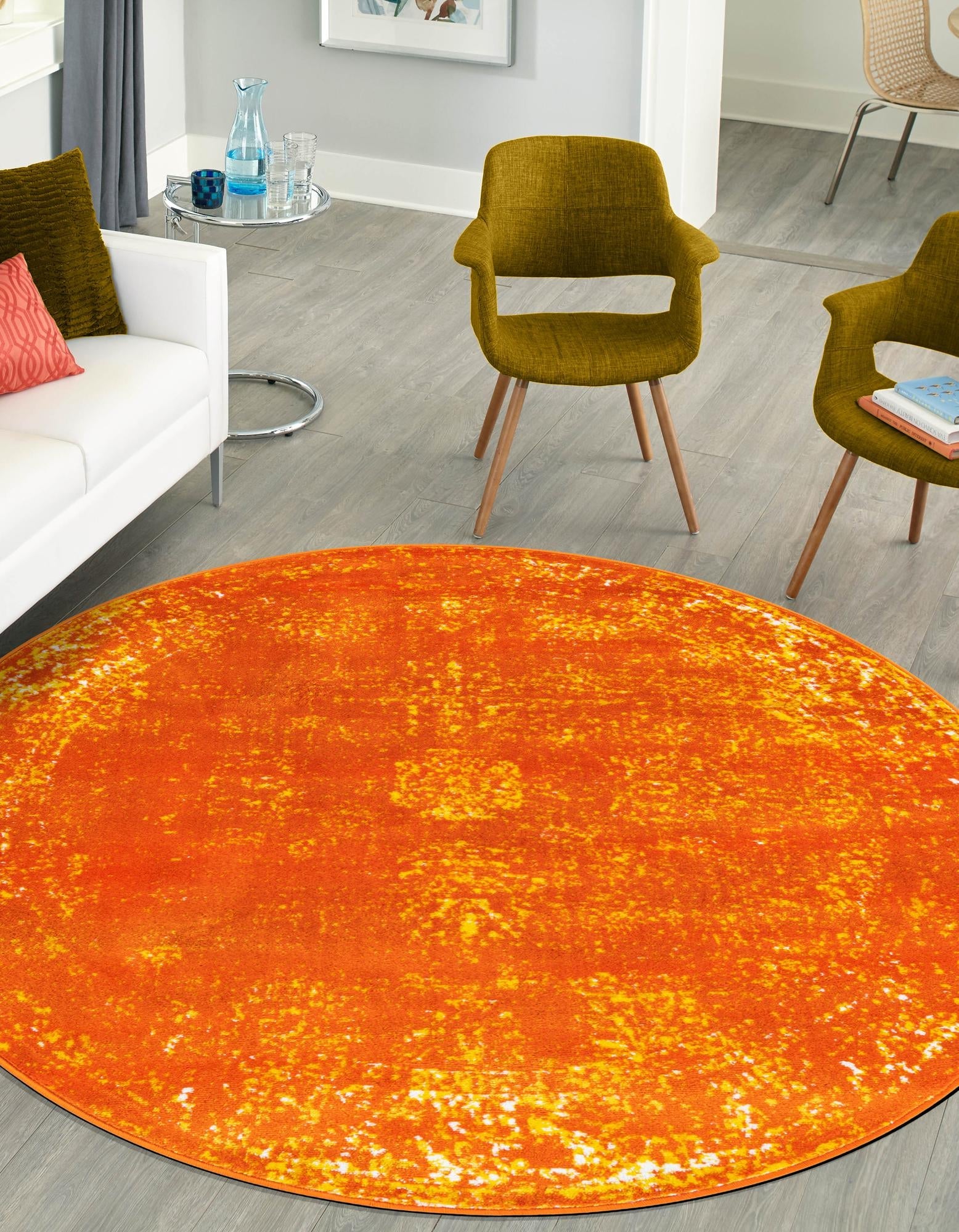 Riviera Elegance Collection Area Rug - Antibes (Orange)