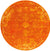 Riviera Elegance Collection Area Rug - Antibes (Orange) Round Orange Main