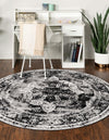 Riviera Elegance Collection Area Rug -  Menton (Black) Round Black  lifestyle 5