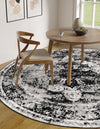 Riviera Elegance Collection Area Rug -  Menton (Black) Round Black  lifestyle 20