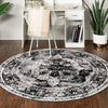 Riviera Elegance Collection Area Rug -  Menton (Black) Round Black  lifestyle 59