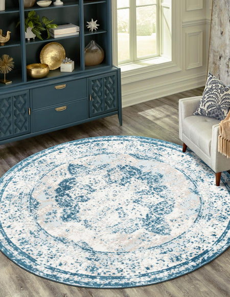 Riviera Elegance Collection Area Rug -  Menton (Blue)