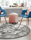 Riviera Elegance Collection Area Rug -  Menton (Gray) Round Gray  lifestyle 0