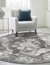 Riviera Elegance Collection Area Rug -  Menton (Gray) Round Gray  lifestyle 3