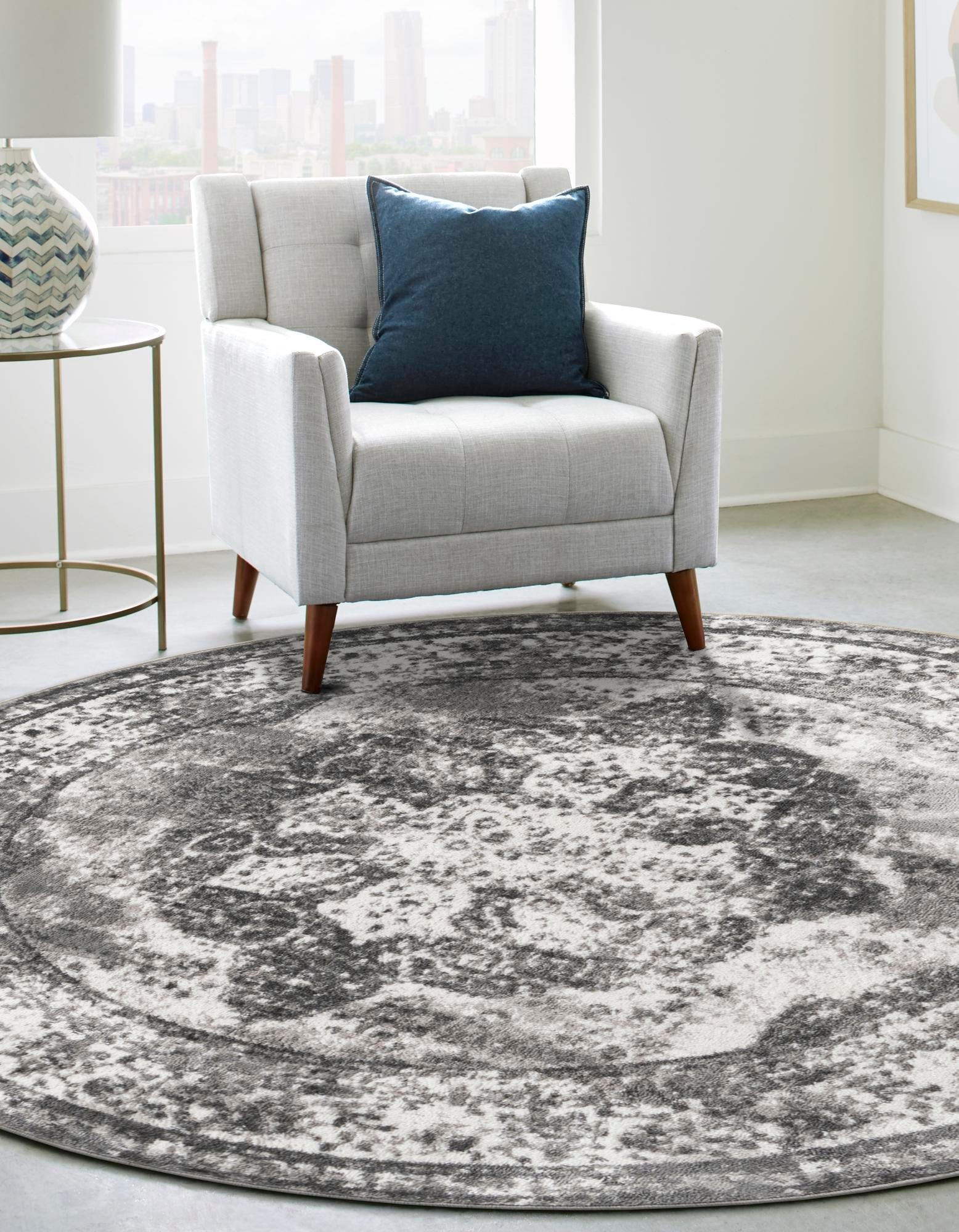 Riviera Elegance Collection Area Rug -  Menton (Gray)