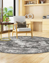 Riviera Elegance Collection Area Rug -  Menton (Gray) Round Gray  lifestyle 5