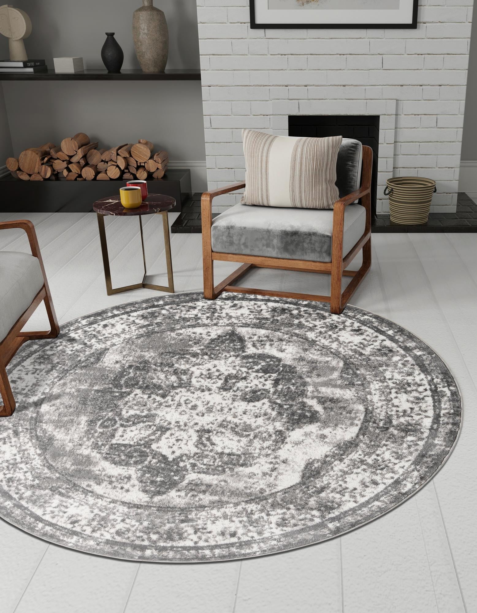 Riviera Elegance Collection Area Rug -  Menton (Gray)