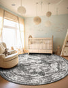 Riviera Elegance Collection Area Rug -  Menton (Gray) Round Gray  lifestyle 17