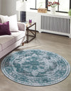 Riviera Elegance Collection Area Rug -  Menton (Turquoise) Round Turquoise  lifestyle 5