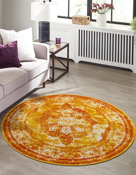 Riviera Elegance Collection Area Rug -  Menton (Orange)