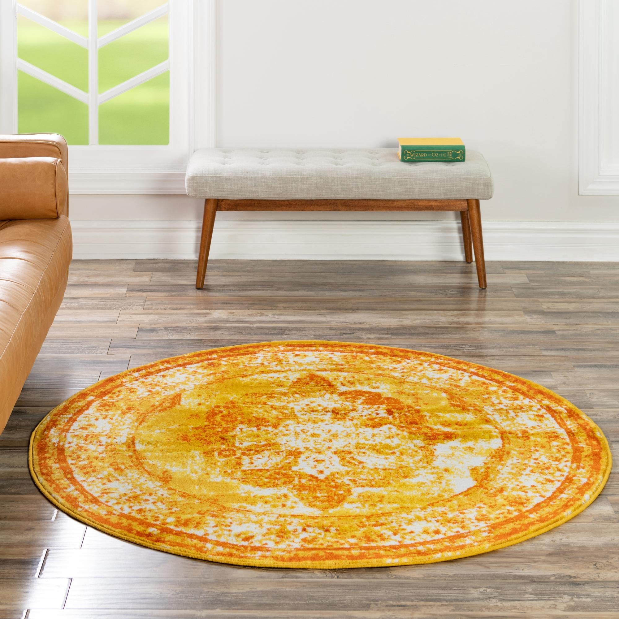 Riviera Elegance Collection Area Rug -  Menton (Orange)