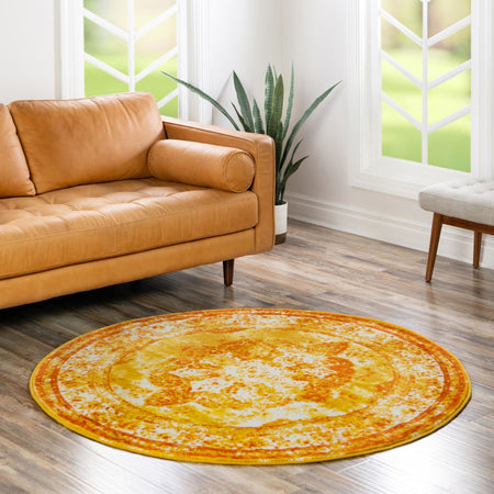 Riviera Elegance Collection Area Rug -  Menton (Orange)