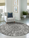 Riviera Elegance Collection Area Rug -  Eze Round Dark Gray  lifestyle 8