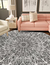 Riviera Elegance Collection Area Rug -  Eze Round Dark Gray  lifestyle 15