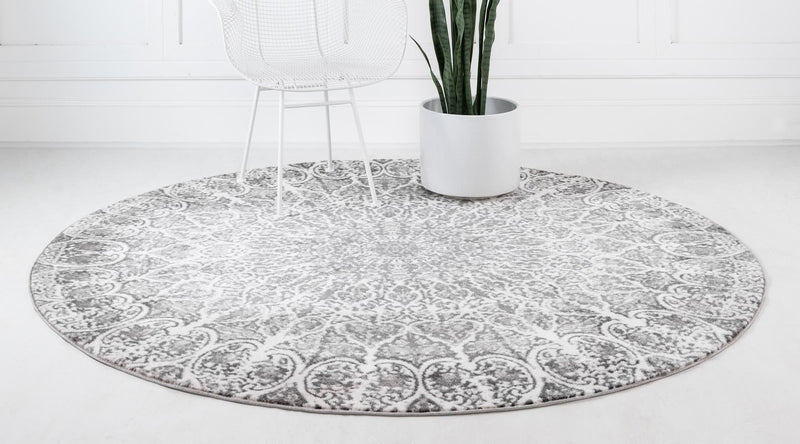 Riviera Elegance Collection Area Rug -  Eze Round Dark Gray  lifestyle 7