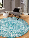 Riviera Elegance Collection Area Rug -  Eze Round Turquoise  lifestyle 77