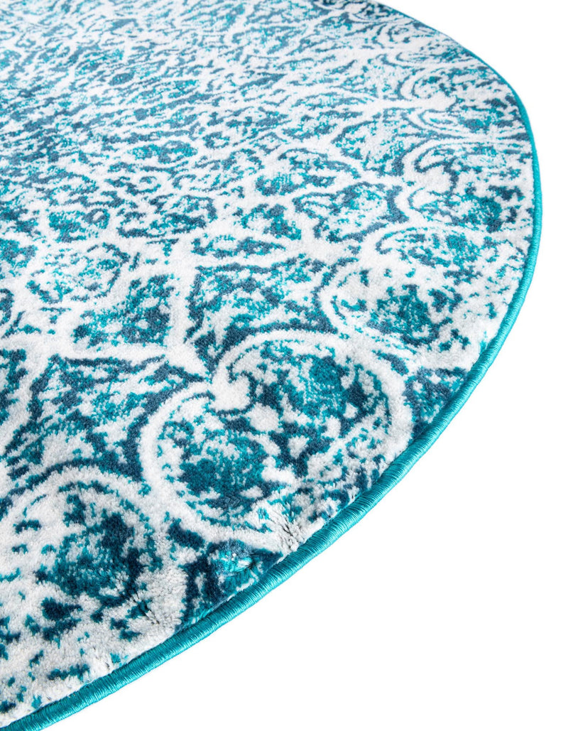 Riviera Elegance Collection Area Rug -  Eze Round Turquoise  lifestyle 190