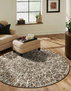 Riviera Elegance Collection Area Rug -  Eze Round Brown  lifestyle 101