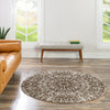 Riviera Elegance Collection Area Rug -  Eze Round Brown  lifestyle 197