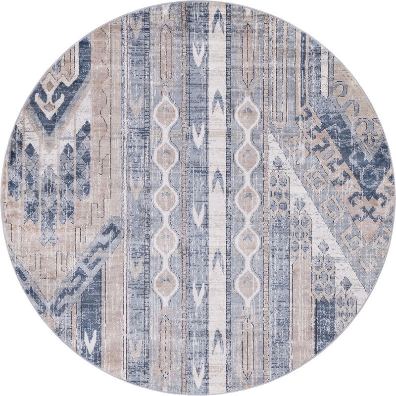 Cascade Range Collection Area Rug - Hood (Navy Blue) Round Navy Blue Main