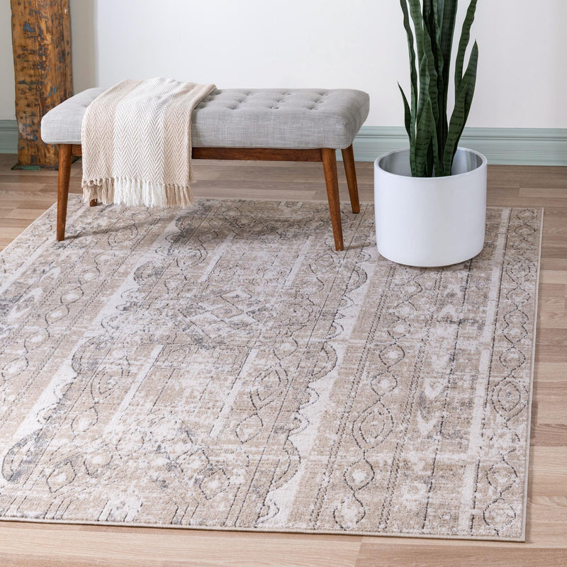 Cascade Range Collection Area Rug -  Rainier Square Ivory  lifestyle 1