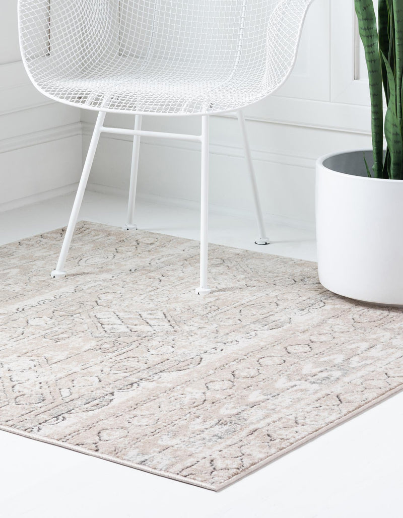 Cascade Range Collection Area Rug -  Rainier Square Ivory  lifestyle 5