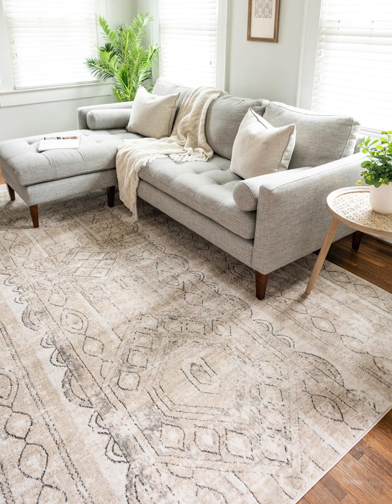 Cascade Range Collection Area Rug -  Rainier Rectangle Ivory  lifestyle 4