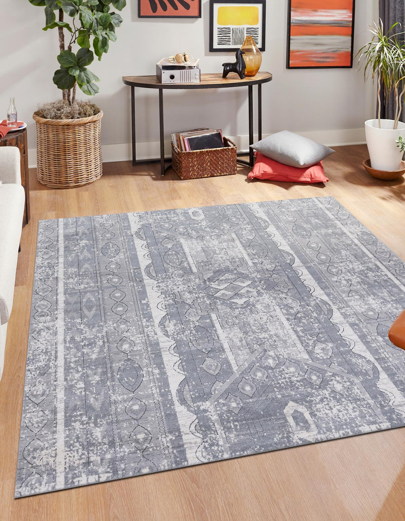 Cascade Range Collection Area Rug -  Rainier Square Gray  lifestyle 182