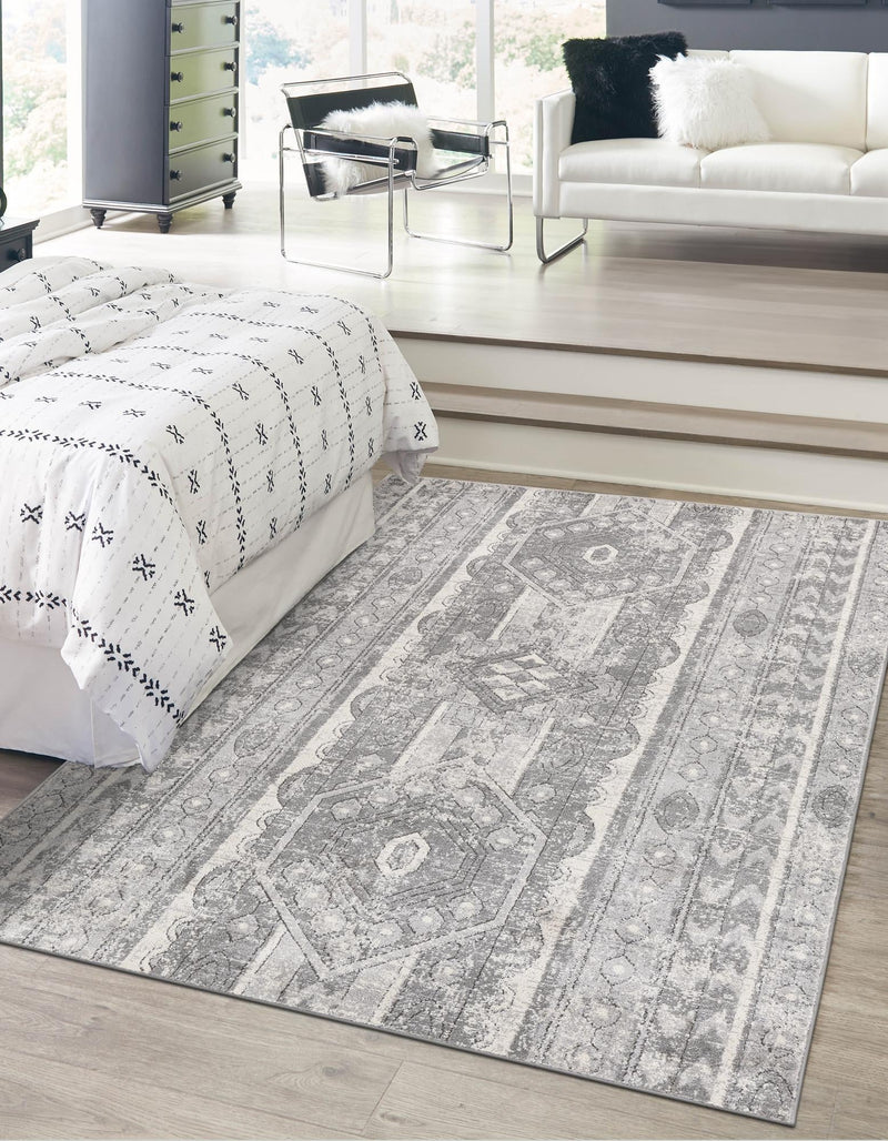 Cascade Range Collection Area Rug -  Rainier Rectangle Gray  lifestyle 8