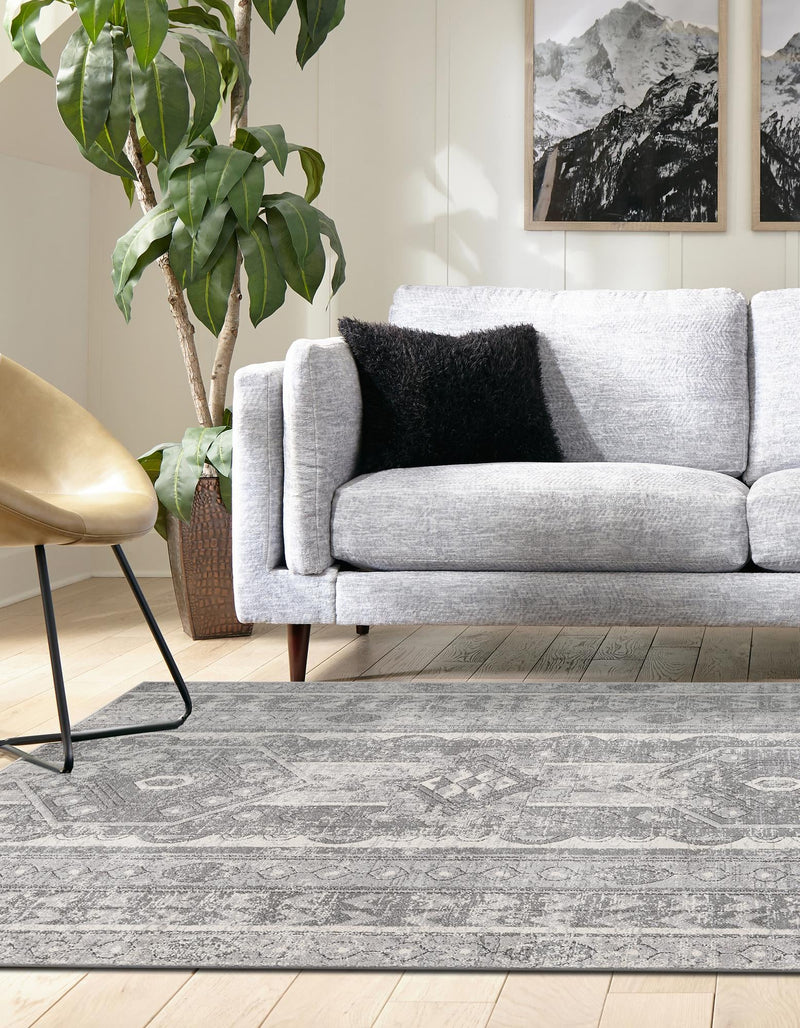 Cascade Range Collection Area Rug -  Rainier Rectangle Gray  lifestyle 36