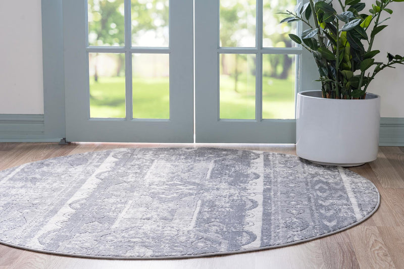 Cascade Range Collection Area Rug -  Rainier Round Gray  lifestyle 2