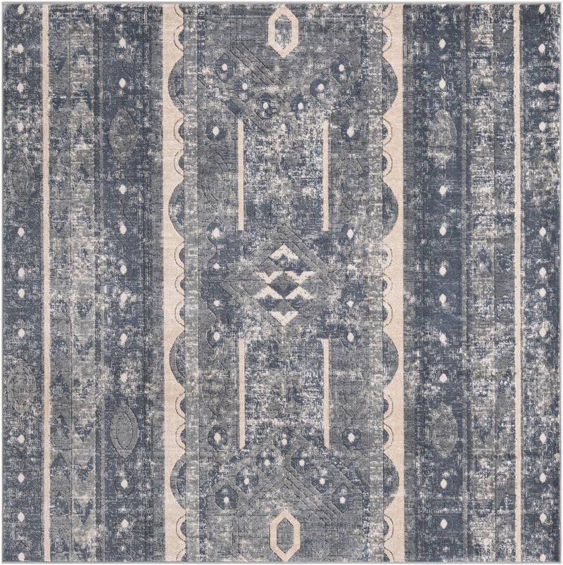 Cascade Range Collection Area Rug -  Rainier Square Blue Main