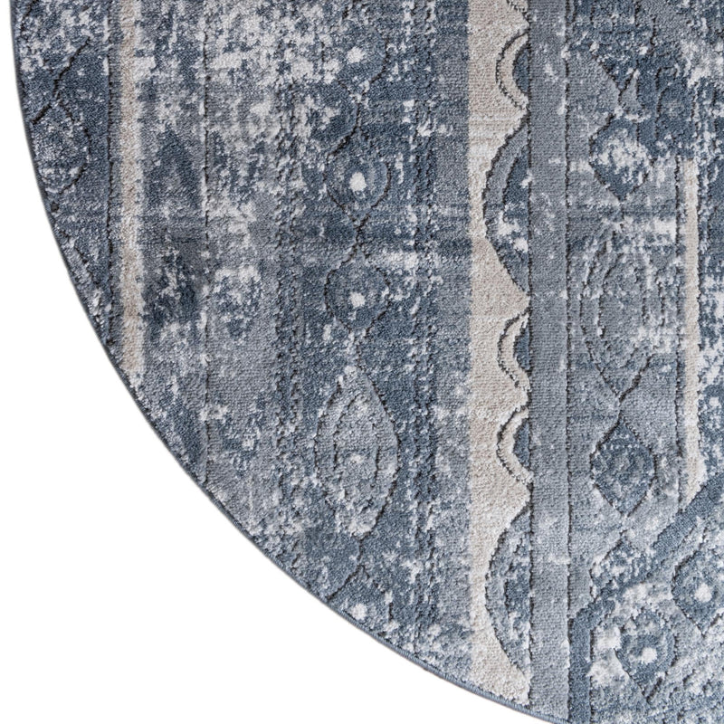 Cascade Range Collection Area Rug -  Rainier Round Blue  lifestyle 8