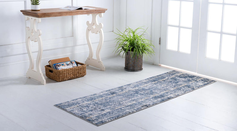 Cascade Range Collection Area Rug -  Rainier Runner Blue  lifestyle 2